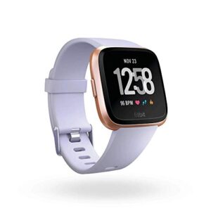 fitbit versa smart watch – periwinkle/rose gold one size (s & l bands included)