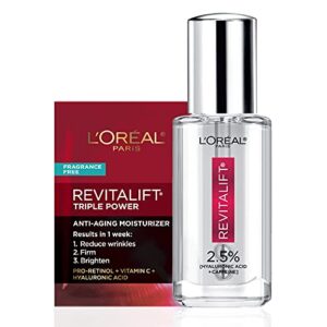 l’oreal paris revitalift hyaluronic acid + caffeine hydrating eye serum, fragrance free .67 fl. oz + moisturizer sample