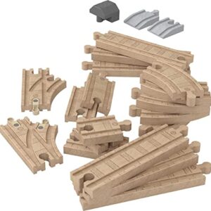 Thomas & Friends Wooden Railway Track Set Expansion Clackety Track Pack, 22 Wood Pieces For Preschool Kids Ages 3+ Years