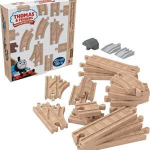 Thomas & Friends Wooden Railway Track Set Expansion Clackety Track Pack, 22 Wood Pieces For Preschool Kids Ages 3+ Years