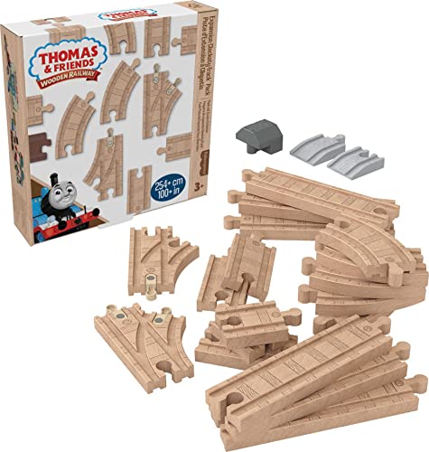 Thomas & Friends Wooden Railway Track Set Expansion Clackety Track Pack, 22 Wood Pieces For Preschool Kids Ages 3+ Years