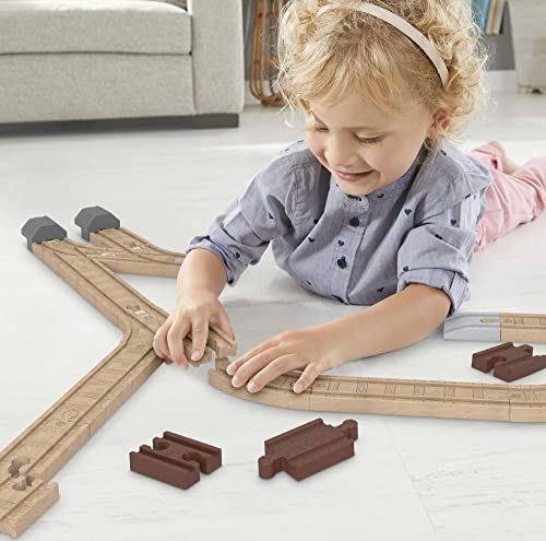 Thomas & Friends Wooden Railway Track Set Expansion Clackety Track Pack, 22 Wood Pieces For Preschool Kids Ages 3+ Years