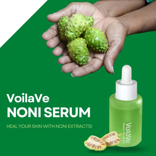 Voilave Noni Serum, Real Noni Energy Ampoule - with 71.77% Noni Fruit Extract & Noni Seed Oil, Serum with Hyaluronic Acid Complex for Face, Reducing Fine Wrinkles, As Seen On TV