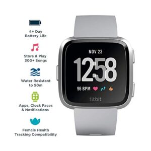 Fitbit Versa Smart Watch, Gray/Silver Aluminium, One Size (S & L Bands Included) (Renewed)