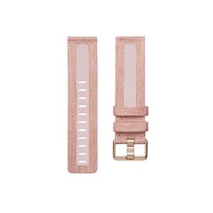 fitbit versa family accessory band, official product, woven reflective, pink, small