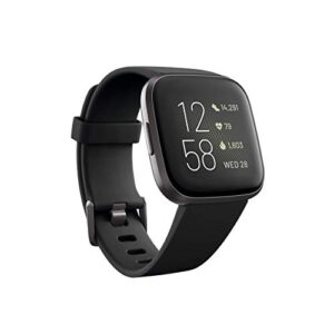 Fitbit Versa 2 Health and Fitness Smartwatch with Heart Rate Pair - Black/Carbon & Copper Rose