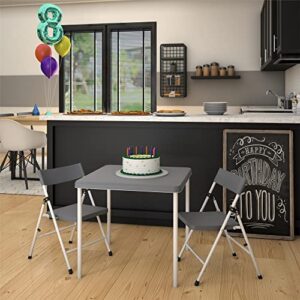 COSCO Kid's 3-Piece Activity Set with Folding Chairs, Cool Gray