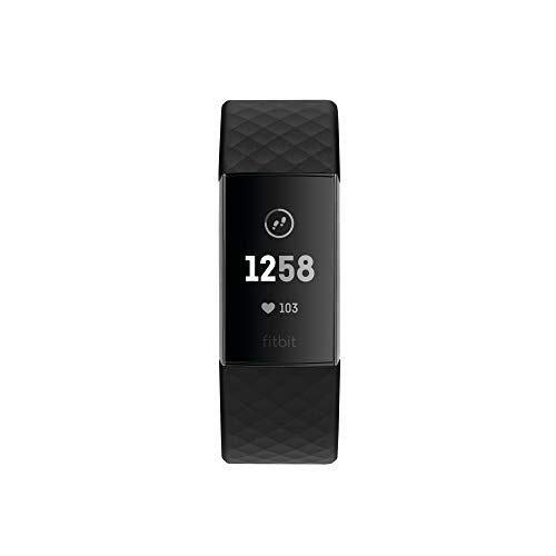 Fitbit Charge 3 Fitness Activity Tracker, Graphite/Black, one Size (no fitbit Warranty Support), 0.06 Pound