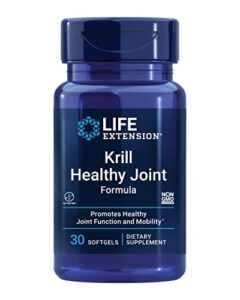 life extension krill healthy joint formula – deep sea antarctic krill oil supplement with hyaluronic acid & astaxanthin – joint comfort, motion support & inflammation health – non-gmo – 30 softgels