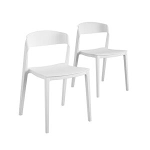 cosco outdoor/indoor stacking resin chair with ribbon back, 2-pack, white