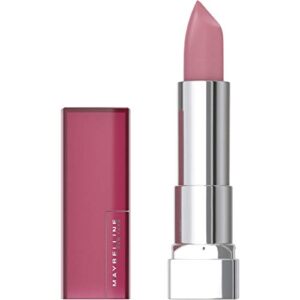maybelline color sensational lipstick, lip makeup, matte finish, hydrating lipstick, nude, pink, red, plum lip color, blushing pout, 0.15 oz; (packaging may vary)