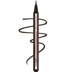 maybelline hyper easy liquid pen no-skip waterproof eyeliner, satin finish, pitch brown