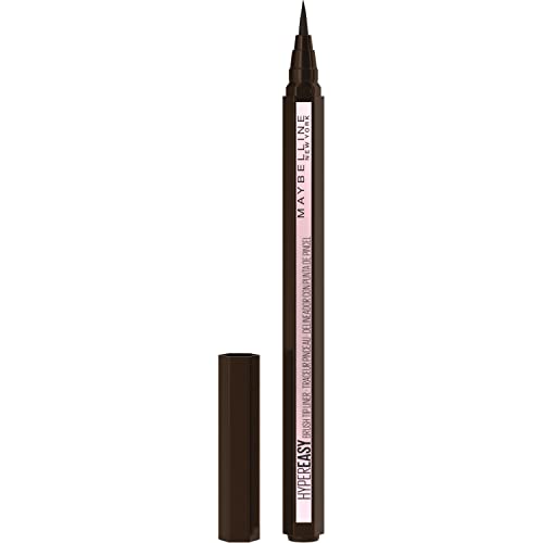 Maybelline Hyper Easy Liquid Pen No-Skip Waterproof Eyeliner, Satin Finish, Pitch Brown