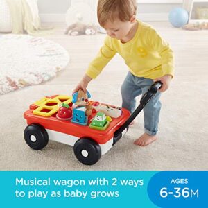 Fisher-Price Laugh & Learn Song & Story Learning Chair, Green & Laugh & Learn Pull & Play Learning Wagon, Pull-Toy Wagon with Music, Lights, and Learning Songs for Babies & Toddlers Ages 6-36 Months