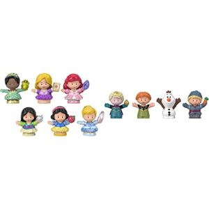fisher-price disney princess gift set by little people, 6 character figures for toddlers and preschool kids ages 18 months to 5 years [amazon exclusive] & disney frozen elsa & friends by little people