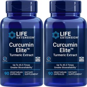 life extension curcumin elite turmeric extract, 90 caps (pack of 2)