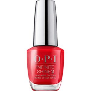 opi infinite shine 2 long-wear lacquer, red heads ahead, red long-lasting nail polish, scotland collection, 0.5 fl oz