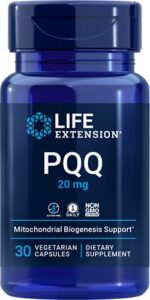 life extension pqq (pyrroloquinoline quinone) 20mg promotes the growth of new cellular mitochondria – gluten-free, once-daily, non-gmo, vegetarian – 30 vegetarian capsules