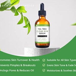 Tea Tree Serum for Face and Acne Prone Skin (1oz) by Kate Blanc Cosmetics. Tea Tree Oil Face Serum to Fight Acne Scars, Pimples, Dark Spots. Promotes Clear Skin for Teens