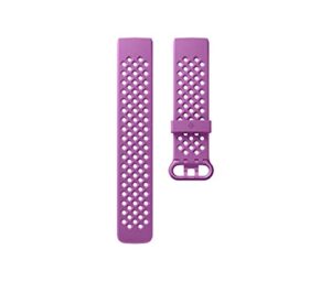 fitbit charge 3 accessory band, official fitbit product, sport, berry, small