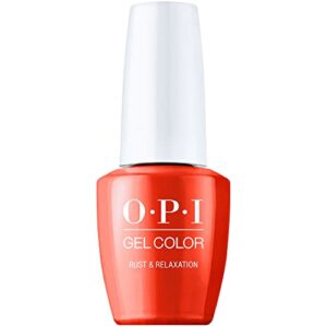 opi gelcolor, rust & relaxation, red gel nail polish, fall wonders collection, 0.5 fl oz