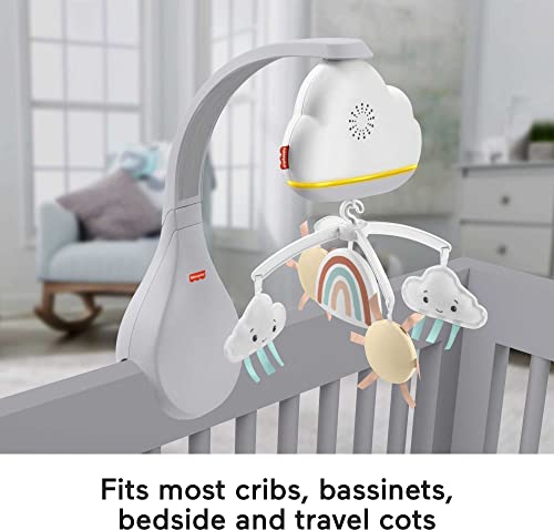 Fisher-Price Rainbow Showers Bassinet to Bedside Mobile, Tabletop Soother and Nursery Sound Machine for Newborn Baby to Toddler