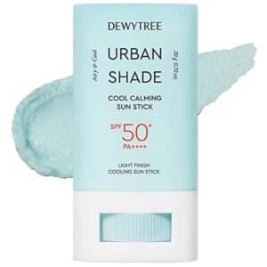 dewytree urban shade cool calming sun stick spf 50+ pa++++ – face & body sun protection sunscreen for sensitive skin – calming & moisturizing – water resistant, 20 g (0.70 oz)