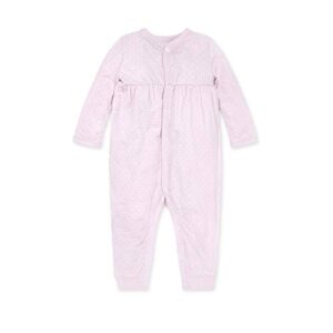Burt's Bees Baby Baby Girl's Romper Jumpsuit, 100% Organic Cotton One-Piece Coverall, Purple Pointelle, 6-9 Months
