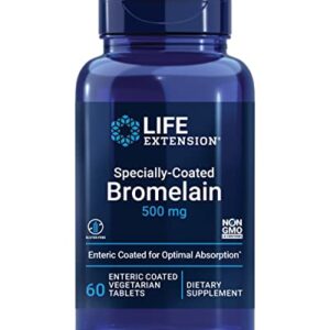 Life Extension Specially-Coated Bromelain – Bromelain Proteolytic Enzyme Extract From Pineapple Supplement For Joint Health – Gluten-Free, Non-GMO, Vegetarian – 60 Enteric-Coated Tablets