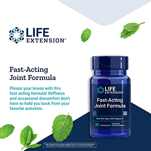 Life Extension Fast-Acting Joint Formula – Advanced Joint Health Support Supplement for Men & Women - for Joints Discomfort & Inflammation Relief – Non-GMO, Gluten-Free - 30 Capsules