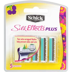schick silk effects plus razor blade refills for women – 5 count
