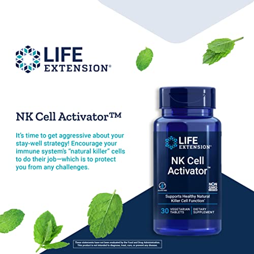Life Extension NK Cell Activator – Enzymatically Modified Rice Bran Extract Supplement for Immune System Health Support and Protection – Non-GMO, Vegetarian – 30 Tablets