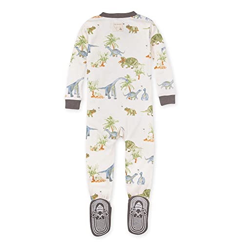 Burt's Bees Baby Boys' Unisex Pajamas, Zip-Front Non-Slip Footed Sleeper Pjs, Organic Cotton, Baby-Saurus, 18 Months