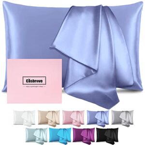 silk pillowcase for hair and skin mulberry silk pillowcase soft breathable smooth both sided natural silk pillowcase with zipper beauty sleep silk pillow case 1 pc for gift (standard, cornflower blue)