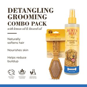 Burt's Bees for Dogs Natural Detangling Spray for Dogs and Double Sided Pin & Bristle Brush for Dogs - Burts Bees Dog Detangling Spray, Dog Brush, Dog Hair Detangler, Pin Brush, Dog Hair Brush