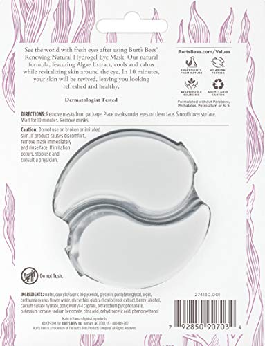 Burt's Bees Renewing Hydrogel Eye Mask, 6 Count