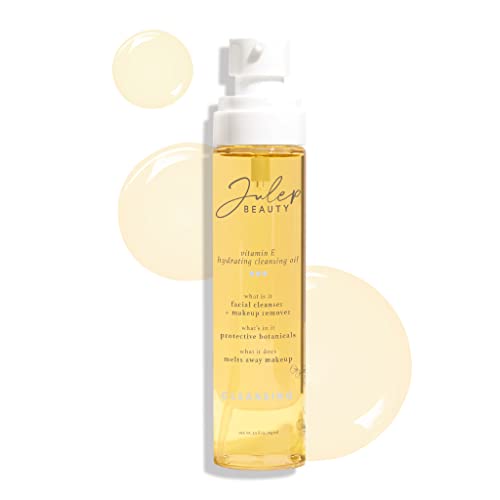 Julep Vitamin E Hydrating Cleansing Oil and Makeup Remover - Face Wash for Normal to Dry Sensitive Skin - 3.5 Fl Oz - Rosehip and Olive Oil Face Cleanser