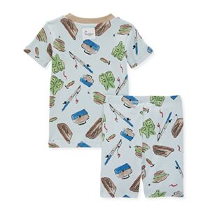 Burt's Bees Baby Baby Boys' Pajamas, Tee and Pant 2-Piece Pj Set, 100% Organic Cotton, Gone Fishin'