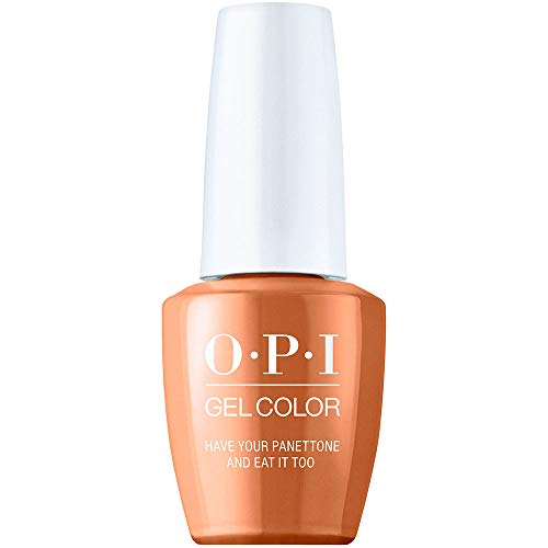 OPI GelColor, Have Your Panettone and Eat it Too, Orange Gel Nail Polish, Milan Collection, 0.5 fl oz