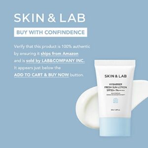 [SKIN&LAB] Hybarrier Fresh Sun Lotion SFP50+ PA+++ | Moisturizing Face & Body Sun Care with Sodium Hyaluronate and Hyaluronic Acid | Reef-safe Sunscreen (Octinoxate & Oxybenzone Free) | 1.69 fl oz.