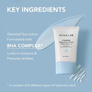 [SKIN&LAB] Hybarrier Fresh Sun Lotion SFP50+ PA+++ | Moisturizing Face & Body Sun Care with Sodium Hyaluronate and Hyaluronic Acid | Reef-safe Sunscreen (Octinoxate & Oxybenzone Free) | 1.69 fl oz.