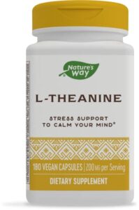 nature’s way l-theanine, stress support*, promotes relaxation*, 200 mg potency, 180 vegetarian capsules