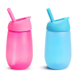 Munchkin® Simple Clean™ Toddler Straw Cup, 10 Ounce, 2 Pack, Pink/Blue