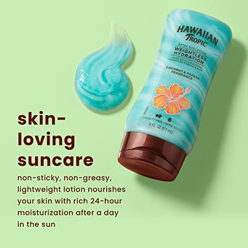 Hawaiian Tropic Silk Hydration Weightless After Sun Gel Lotion With Hydrating Aloe And Gel Ribbons, 6 Ounces -2 Count (Pack of 1)