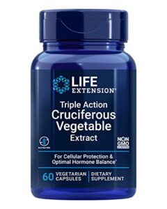 life extension triple action cruciferous vegetable extract, 60 vegetarian capsules—helps maintain dna health & already-healthy hormone levels – non-gmo, gluten-free, vegetarian