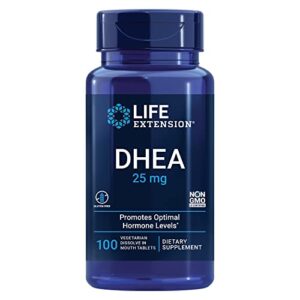 life extension dhea 25 mg – for hormone balance, immune support, sexual health and anti-aging – supports memory & mood – non-gmo, gluten-free, vegetarian – 100 dissolve-in-mouth tablets