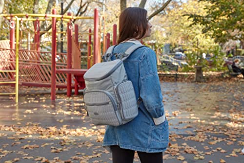 Graco Unisex Baby Diaper Bag Backpack with Changing Pad, Gray Quilt, Large