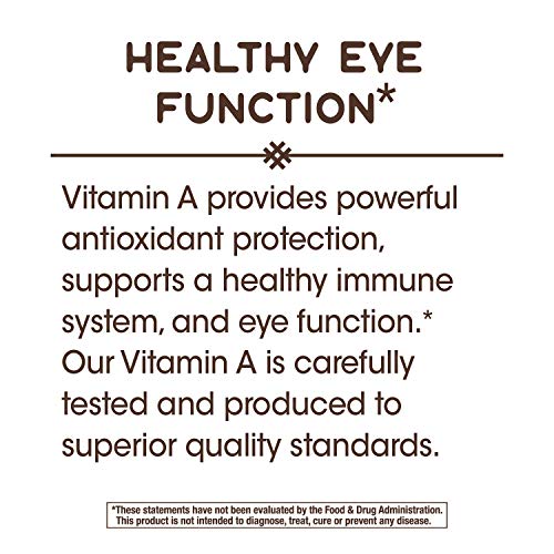 Nature's Way Vitamin A, Eye Health Supplement for Adults*, Immune Support*, 3,000mcg Per Serving, 100 Softgels