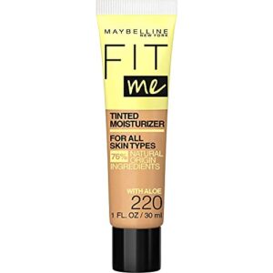 maybelline fit me tinted moisturizer, natural coverage, face makeup, 220, 1 count