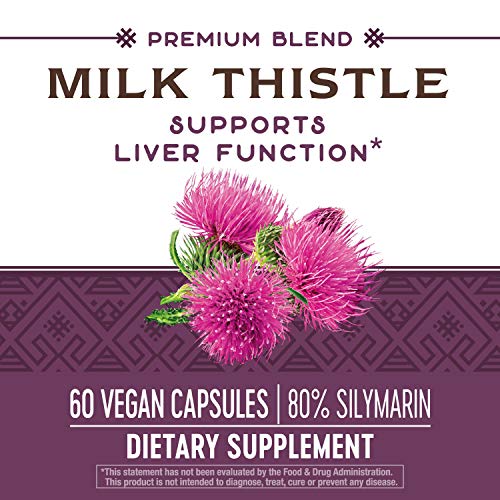 Nature's Way Standardized Milk Thistle, Liver Function Support*, 60 Vegan Capsules